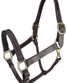 Gatsby Classic Triple Stitched Leather Halter with Snap